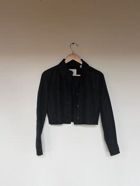 Wilfred Black Cropped Button-Front Jacket